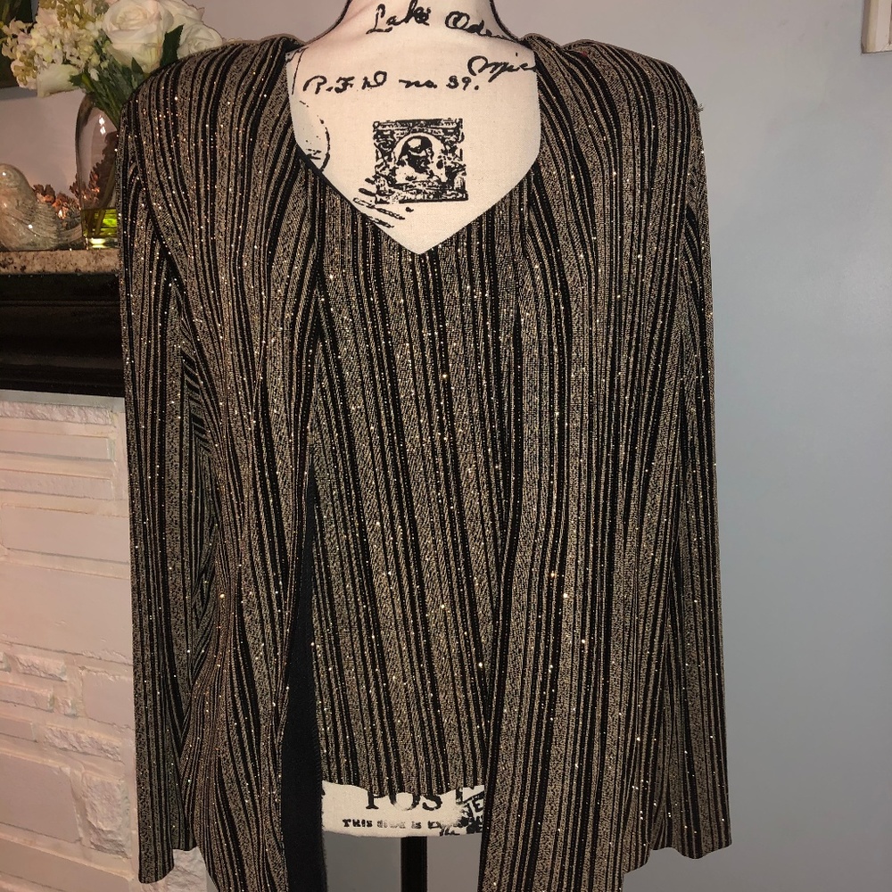 2 piece Jacket / Camisole	 Metalic and Black Strip